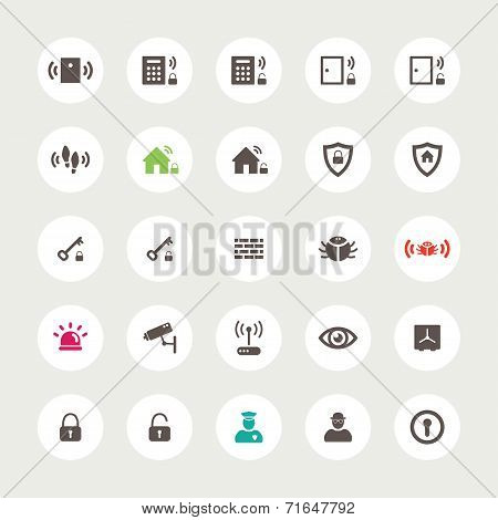 Set of flat secure icons