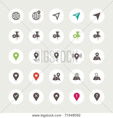 Set of isolated navigation icons