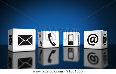 Web Contact Us Icons Cubes