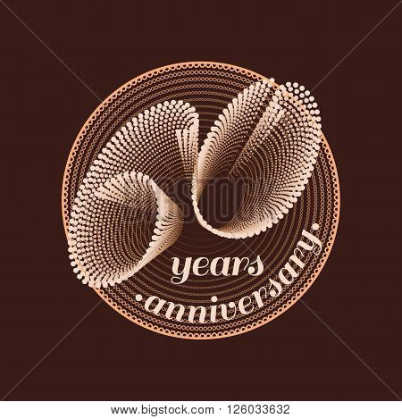 60 years anniversary vector icon. 60th celebration design. Golden jubilee symbol