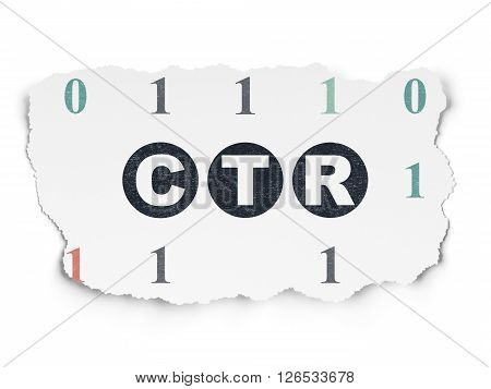 Business concept: CTR on Torn Paper background