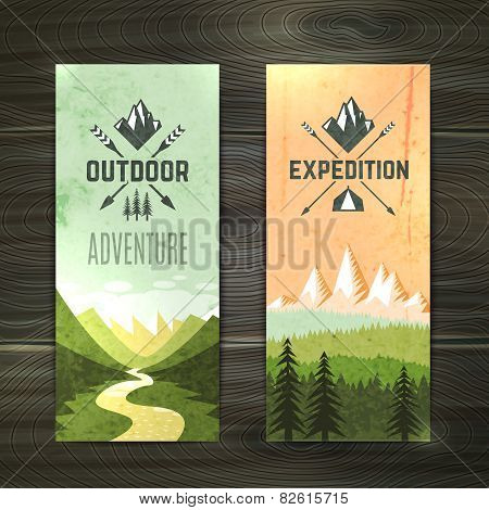 Tourism vertical banners set