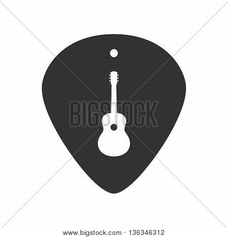 Guitar plectrum icon with the Guitar symbol sign logo