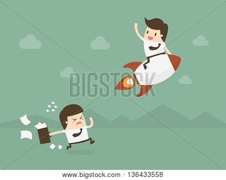 Business competition. Competitive advantage. Flat design business concept illustration.