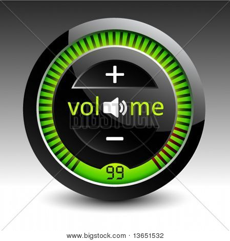 Volume control panel for web design. Vector.