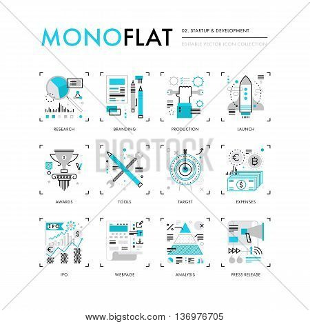 Startup Development Monoflat Icons