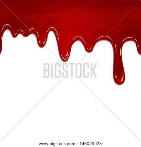 Vector dripping seamless blood. Blood liquid, drip blood wet, seamless flow blood illustration