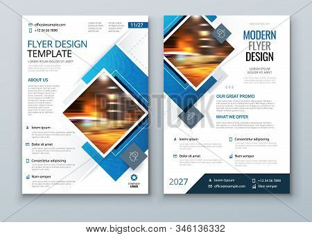 Blue Flyer Template Layout Design. Corporate Business Flyer, Brochure, Annual Report, Catalog, Magaz