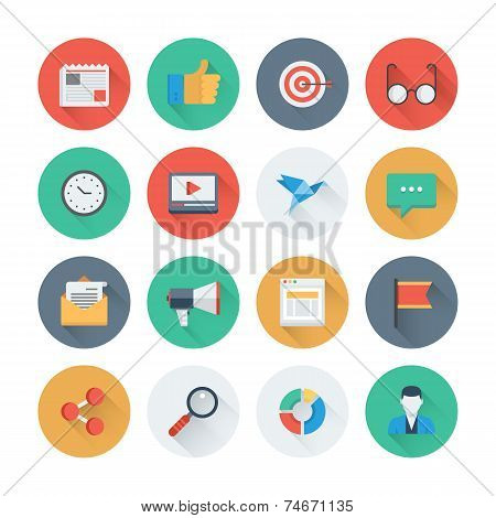 Pixel Perfect Digital Marketing Flat Icons