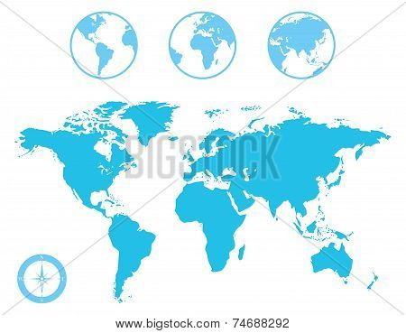 World Map and Globe Icons