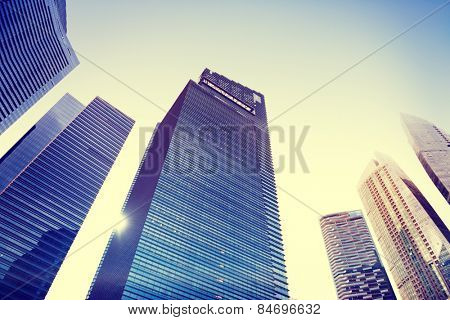 Contemporary Architecture Office Building Cityscape Personal Perspective Concept