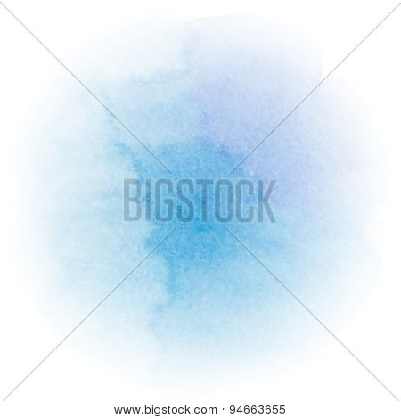 Abstract bright blue watercolor background. Watercolor texture. Decoration design element.