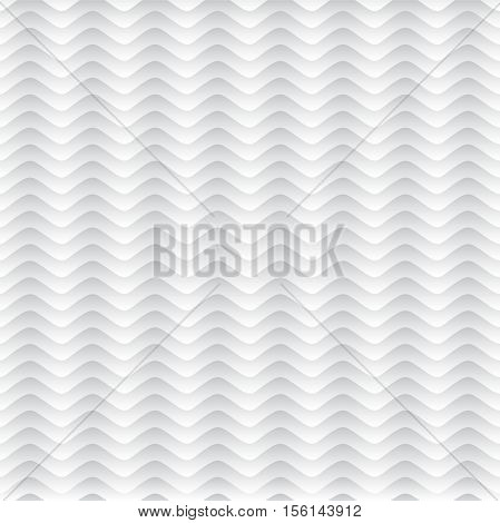 White seamless pattern. Volume line. White background. Wavy lines. Volume tecture. Gradient. Seamless white background. The pattern of sea waves. Seamless vector pattern. Curved stripes pattern.