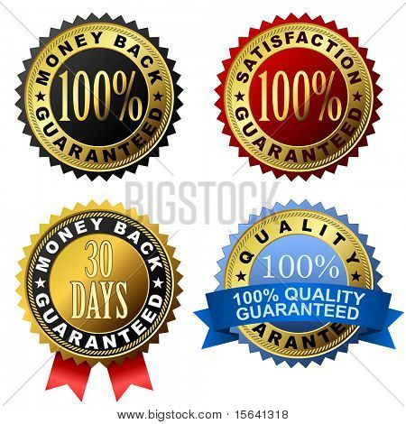 Vector set of 100% guarantee golden labels.