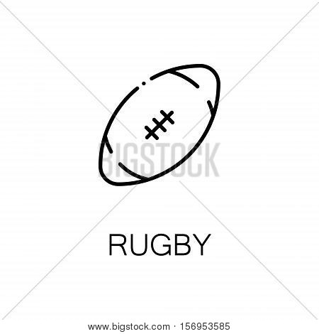 Rugby flat icon. Single high quality outline symbol of sport for web design or mobile app. Thin line signs of rugby for design logo, visit card, etc. Outline pictogram of rugby