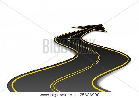 illustration of asphalt road in shape of arrow