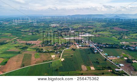 Windmills For Electric Power Production At Huai Bong