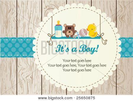 Tarjeta de anuncio de desembarque de Baby boy