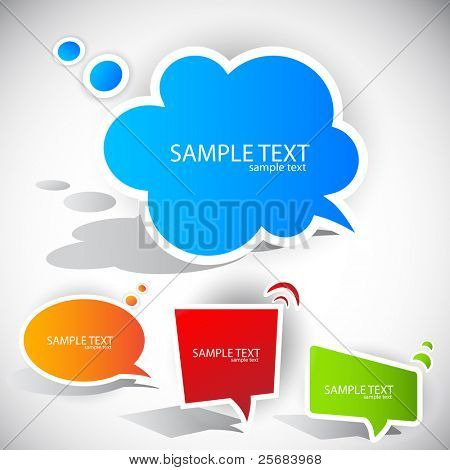 Colorful paper bubble for speech