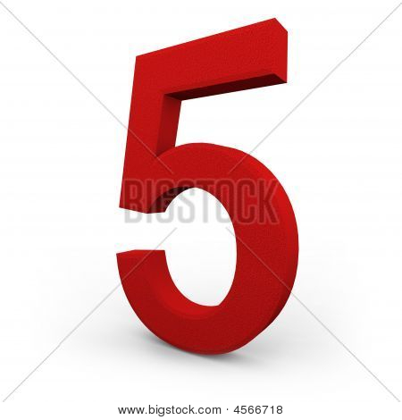 Number Five On White Background