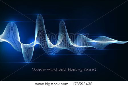 Sound wave abstract background. Audio waveform vector illustration. Wave of musical soundtrack for record