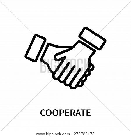 Cooperate Icon Isolated On White Background. Cooperate Icon Simple Sign. Cooperate Icon Trendy And M