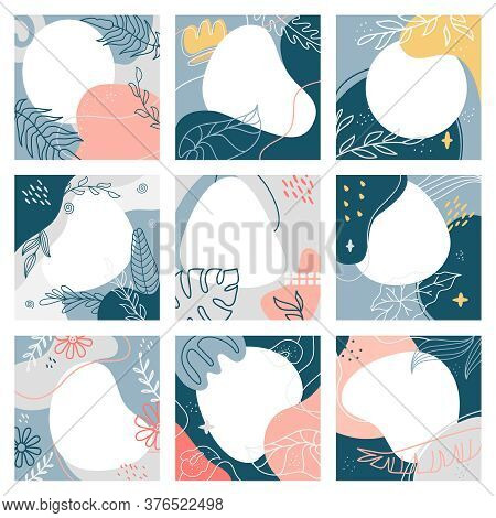 Abstract Social Post Collage. Square Trendy Social Media Post Template, Modern Abstract Marketing Po