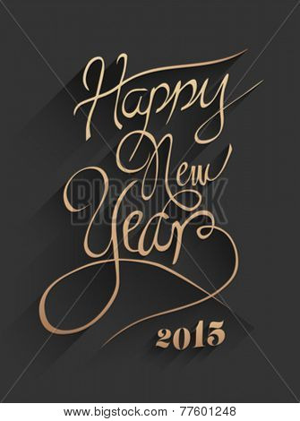 Digitally generated Happy new year vector in embossed black and gold