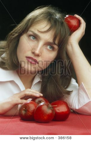 A Girl And The Apples