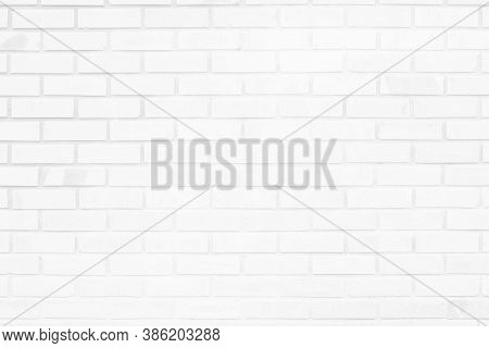 White Brick Wall Texture Background In Room At Subway. Brickwork Stonework Interior, Rock Old Concre