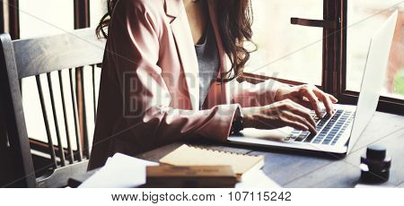 Businesswoman Secretary Reading Book Story Concept