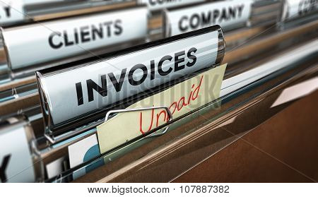 Unpaid Invoices, Financial Concept