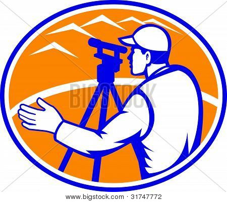 Surveyor Engineer Theodolite Total Station