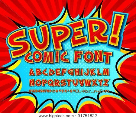 Creative Comic Font. Vector Alphabet In Style Pop Art