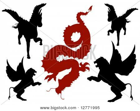 Mystical Creatures Silhouette - Vector