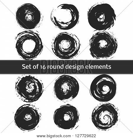 Set of Circle Shapes.Circle Retro Shape.Circle Label Shape.Grunge Circle Shape.Circle Vintage Shape.Circle Icon Shape.Circle Banner Shape. Vector illustration