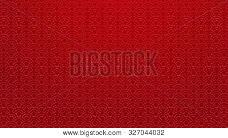 Chinese Traditional Oriental Background. Red Clouds Ornament Pattern On Red Background .chinese New 