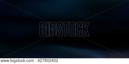 Dark Background With Black And Blue Toned. Rectangular Backdrop. Clean Copy Space, Simple Pattern. U