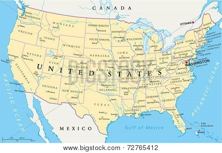 United States of America Political Map