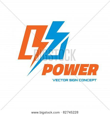 Power - vector logo concept illustration. Lightning logo. Electricity logo. Vector logo template.