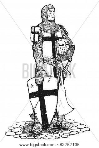 Crusader With Sword And Shield