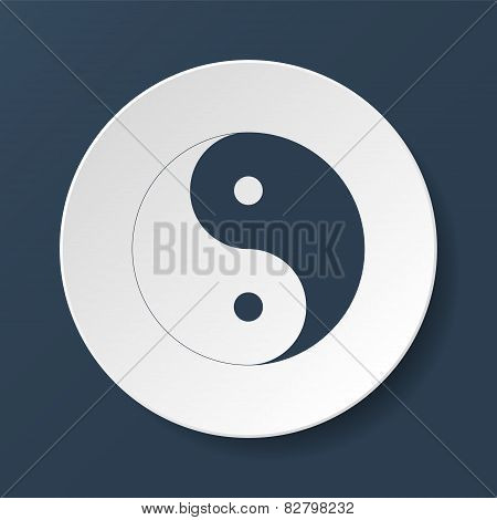 Yin Yang Symbol - Black And White Vector Illustration.