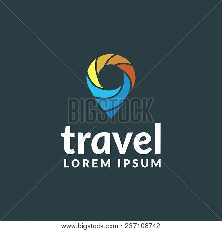 Travel Logo. Pin Logo. Location On Map Vector Logo. Travel Icon. Trip Logo. Location Icon. Map Locat