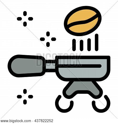 Temper For Coffee Icon. Outline Temper For Coffee Vector Icon Thin Line Color Flat Isolated