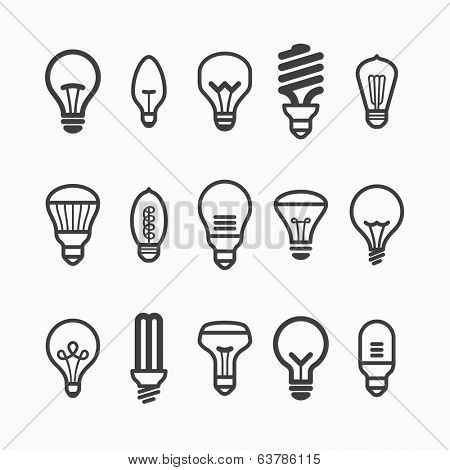 Light bulb icons. Vector.