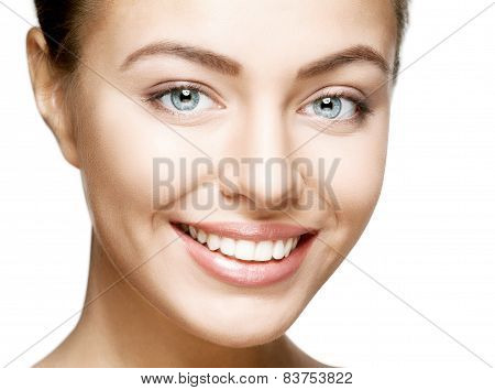 Woman Smile. Teeth Whitening. Dental Care.