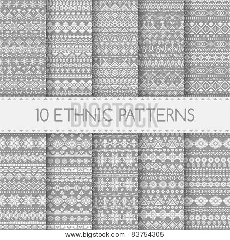 Set Of Ethnic Seamless Patterns.