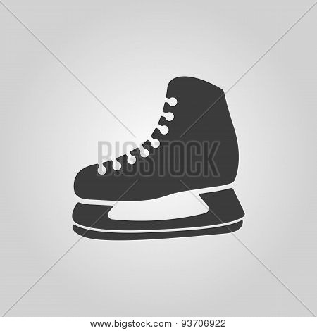 The Skates Icon. Hockey Skates Symbol. Flat