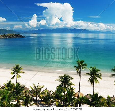 Beach Scene, Tropics, Pacific ocean