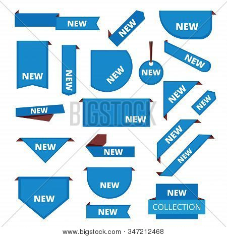 Corner Labels. Promotional Sticker Tab Bar For Merchandise Market Sales Tags New Information Vector 